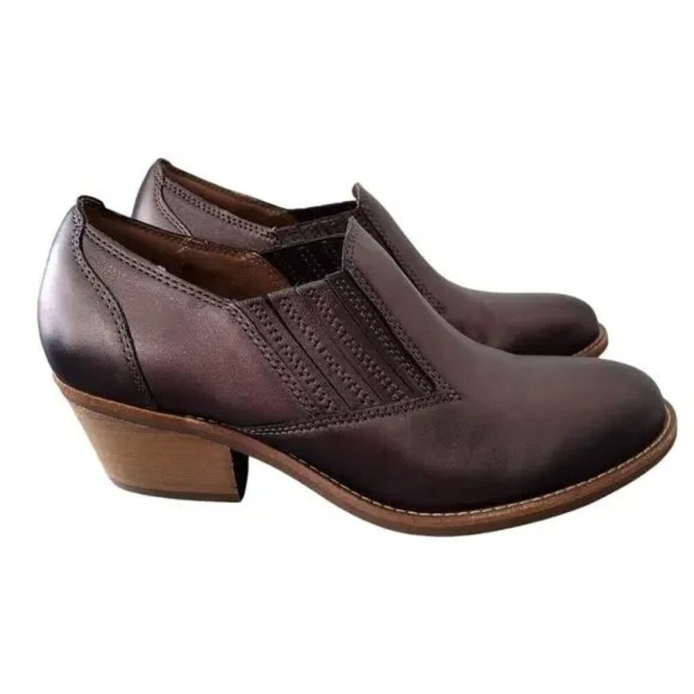 Earth Jalin Dark Metallic Bronze Slip-On Ankle Booties Comfort Shoe - Sz.‎ 7